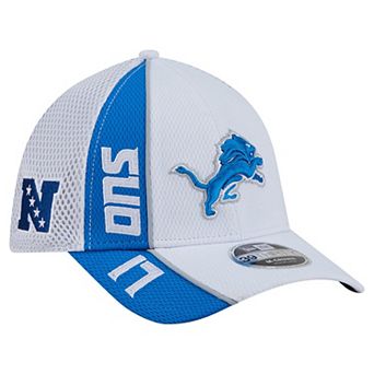 Men's New Era White/Blue Detroit Lions Dash 39THIRTY Flex Hat
