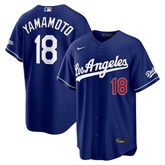 Men's Nike Yoshinobu Yamamoto Royal Los Angeles Dodgers Alternate Stadium Jersey