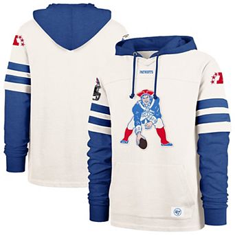 Men's '47 Cream New England Patriots Split Zone Cornerback Duo Lacer Hoodie