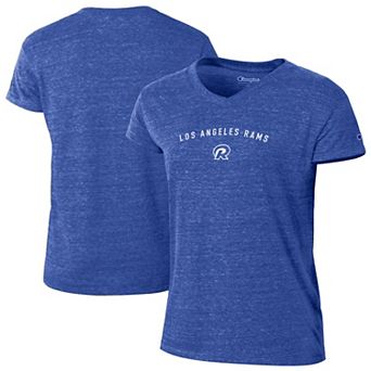 Women's Champion Royal Los Angeles Rams Triumph Tri-Blend V-Neck T-Shirt