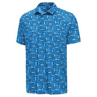 Men's Antigua Blue Detroit Lions Season Tickets Polo
