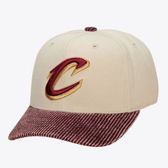 Men's Mitchell & Ness Cream Cleveland Cavaliers Washed Corduroy Pro Crown Snapback Hat