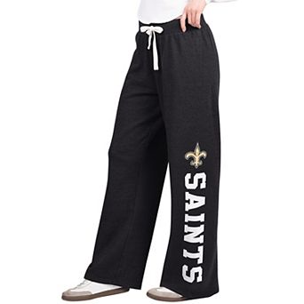 Women's Starter Black New Orleans Saints Field Wide Leg Sweatpants