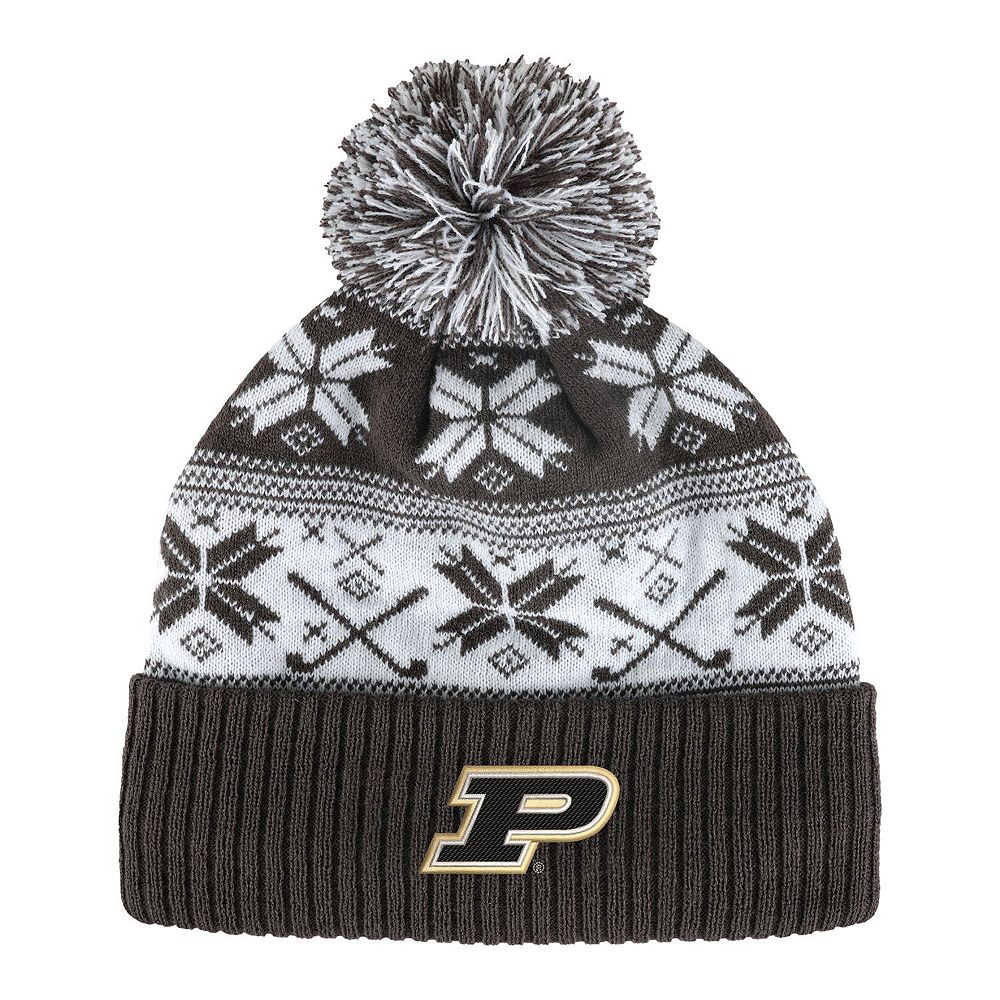 Unisex Ahead Charcoal Purdue Boilermakers Cuffed Knit Hat with Pom