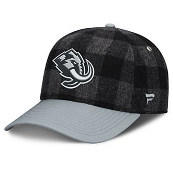 Men's Fanatics Black/Gray Utah Mammoth Huntsman Plaid A-Frame Adjustable Hat