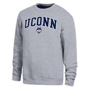 Men's Champion Heather Gray UConn Huskies Arch Sweatshirt