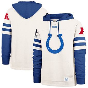 Men's '47 Cream Indianapolis Colts Split Zone Cornerback Duo Lacer Hoodie