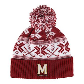 Unisex Ahead Red Maryland Terrapins Cuffed Knit Hat with Pom