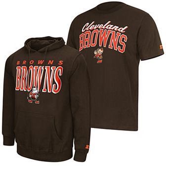 Men's Starter Brown Cleveland Browns Vintage Logo Hoodie & T-Shirt Combo Pack