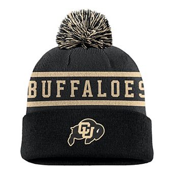 Men's Nike Black Colorado Buffaloes Peak Cuffed Knit Hat with Pom
