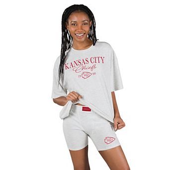 Women's Concepts Sport Gray Kansas City Chiefs Fray T-Shirt and Briefs Sleep Set