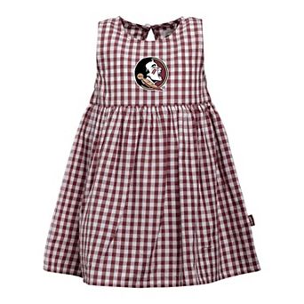 Girls Infant Garb Garnet Florida State Seminoles Loren Gingham Dress