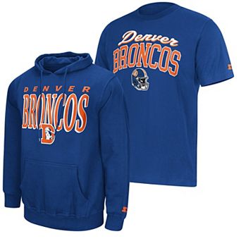 Men's Starter Royal Denver Broncos Vintage Logo Hoodie & T-Shirt Combo Pack