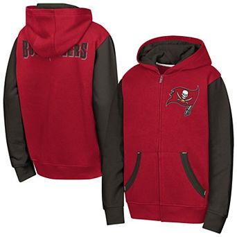 Youth Outerstuff Red Tampa Bay Buccaneers Stadium Colorblock Full-Zip Hoodie