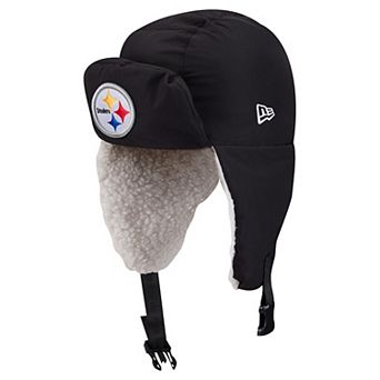 Men's New Era x Alpha Industries Black Pittsburgh Steelers Puffer Quilted Trapper Hat