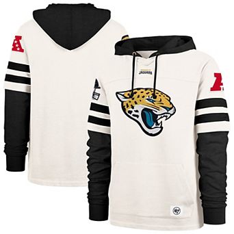 Men's '47 Cream Jacksonville Jaguars Split Zone Cornerback Duo Lacer Hoodie