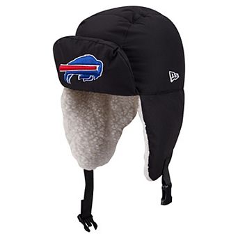 Men's New Era x Alpha Industries Black Buffalo Bills Puffer Quilted Trapper Hat