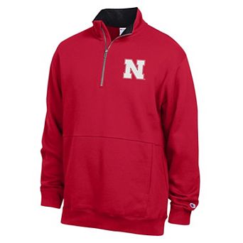 Men's Champion Scarlet Nebraska Huskers Fleece Quarter-Zip Pullover