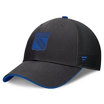 Men's Fanatics Black New York Rangers Fundamental Limits Trucker Adjustable Hat