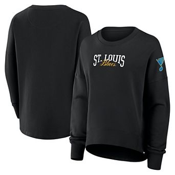 Women's Fanatics Black St. Louis Blues Oversized Foundation Script Sweatshirt
