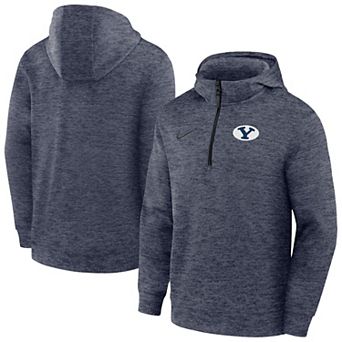 Men's Nike Navy BYU Cougars Coaches Dri-FIT Half-Zip Hoodie