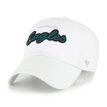 Women's '47 White Philadelphia Eagles Trendy Script Clean Up Adjustable Hat