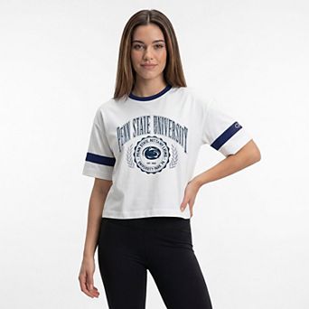 Women's Champion White Penn State Nittany Lions Striped Ringer T-Shirt