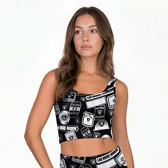 Women's Concepts Sport Black Las Vegas Raiders Grady Allover Print Bralette