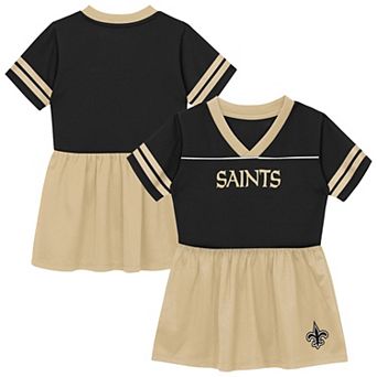 Toddler Outerstuff Black New Orleans Saints Stadium Lights V-Neck Fashion Football Jersey Dress