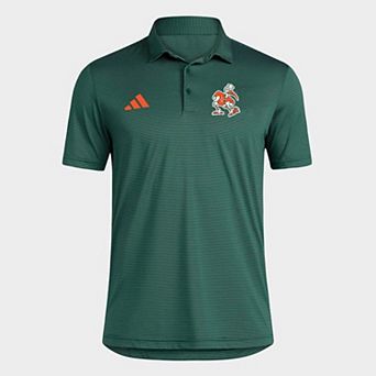 Men's adidas Green Miami Hurricanes Ultimate 365 Stripe Polo