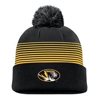 Men's Nike Black Missouri Tigers 2026 On-Field Peak Cuffed Knit Hat with Pom