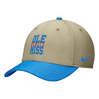 Men's Nike Beige/Powder Blue Ole Miss Rebels Dri-FIT SwooshFlex Hat