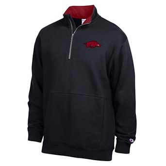 Men's Champion Black Arkansas Razorbacks Fleece Quarter-Zip Pullover