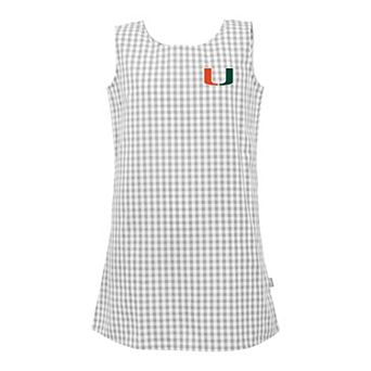 Girls Toddler Garb Gray Miami Hurricanes Woven Gingham Dress