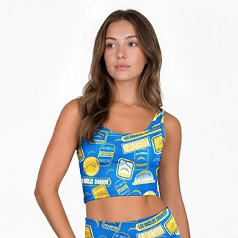 Women's Concepts Sport Powder Blue Los Angeles Chargers Grady Allover Print Bralette