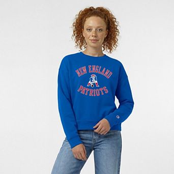 Women's Champion Royal New England Patriots Heart & Soul Powerblend Sweatshirt