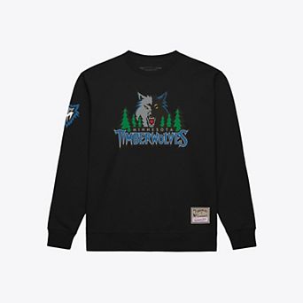 Men's Mitchell & Ness Black Minnesota Timberwolves Duel Logos Sweatshirt