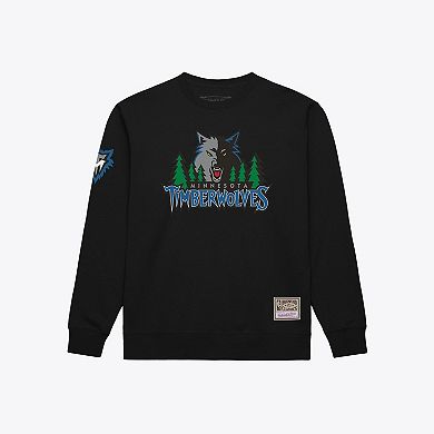 Men's Mitchell & Ness Black Minnesota Timberwolves Duel Logos Sweatshirt