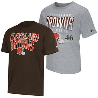 Men's Starter Brown/Gray Cleveland Browns Two-Pack Logo T-Shirt Set