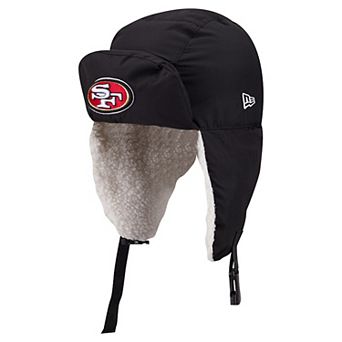 Men's New Era x Alpha Industries Black San Francisco 49ers Puffer Quilted Trapper Hat