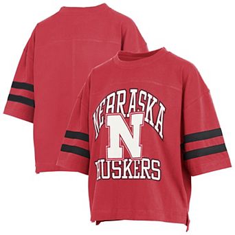 Women's Pressbox Scarlet Nebraska Huskers Wayne Tyler Cropped T-Shirt