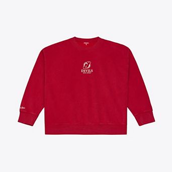 Women's Mitchell & Ness Red New Jersey Devils Core Essentials Sweatshirt