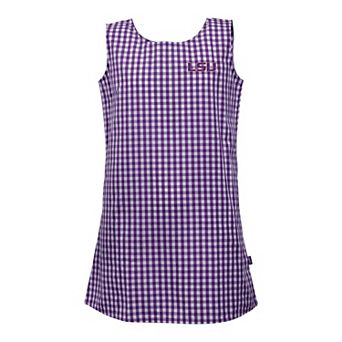 Girls Toddler Garb Purple LSU Tigers Woven Gingham Dress