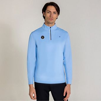 Men's Redvanly Light Blue Milwaukee Brewers Fleet Quarter-Zip Top