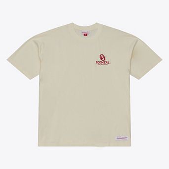 Men's Mitchell & Ness Cream Oklahoma Sooners Core Icon T-Shirt