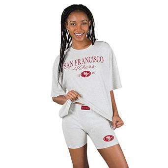 Women's Concepts Sport Gray San Francisco 49ers Fray T-Shirt and Briefs Sleep Set