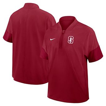 Men's Nike Cardinal Stanford Cardinal 2025 Sideline Short Sleeve Quarter-Zip Dri-FIT Coaches Jacket