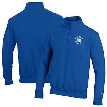 Men's Champion Royal New York Giants Powerblend Quarter-Zip Pullover
