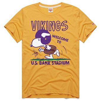 Unisex Homage Gold Minnesota Vikings x Peanuts Welcome to U.S. Bank Stadium Graphic Tri-Blend T-Shirt