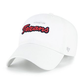 Women's '47 White Houston Texans Trendy Script Clean Up Adjustable Hat